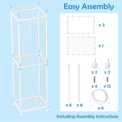 Miniatura 6 de Fixwal Tubo de metal para almacenamiento de animales de peluche, extra grande, organizador de juguetes para niños, con banda elástica y red