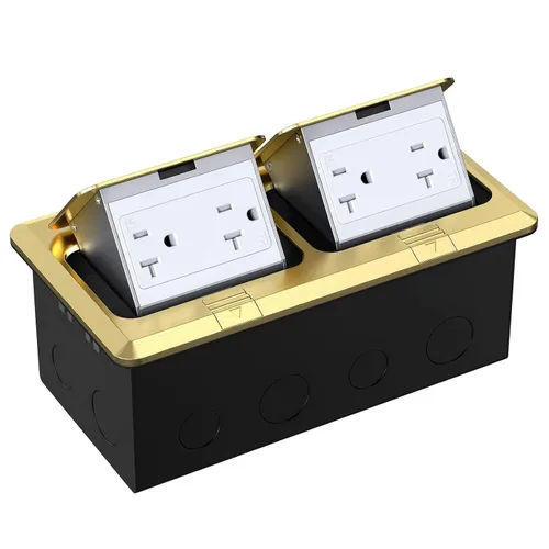 Miniatura 8 de WEBANG Kit eléctrico de caja de piso doble emergente, salida de receptáculo GFCI de acero inoxidable de 20 amperios, resistente a la intemperie