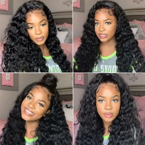 Miniatura 4 de Pelucas de cabello humano ondulado con encaje frontal húmedo y ondulado de 24 pulgadas, 13 x 4, para mujeres negras, sin pegamento, brasileño