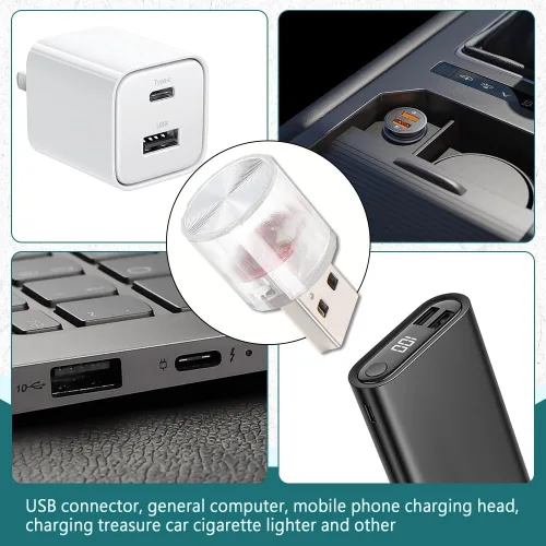 Miniatura 7 de Lámpara LED USB para interior de coche, luces LED USB mini universales para decoración de coche, luz nocturna LED USB mini enchufable, luz LED USB