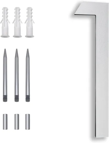 Miniatura 30 de Números Reflectantes de 8 Pulgadas para Dirección en Casa, Números de Casa Modernos de Metal Negro para Dirección en la Calle, Números de Casa