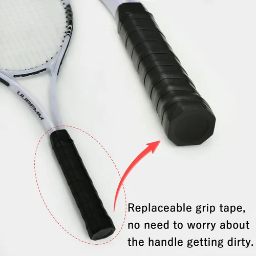 Miniatura 4 de UUBEMM Raquetas de tenis para 2 jugadores recreativas para adultos, raquetas de tenis ligeras para entrenamiento de estudiantes principiantes, juego