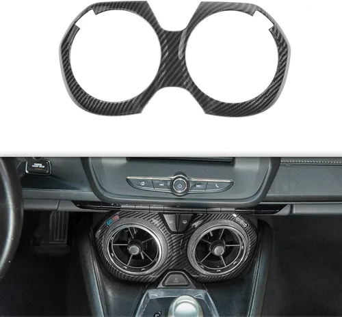 Cubierta de ventilación de salida de aire de fibra de carbono, accesorios interiores compatibles con Chevrolet Chevy Camaro 2016-2026