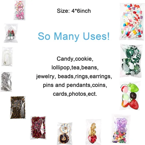 Miniatura 6 de Geyoga 480 bolsas de celofán resellables transparentes autoadhesivas para galletas de celofán para embalaje de galletas, regalos, regalos