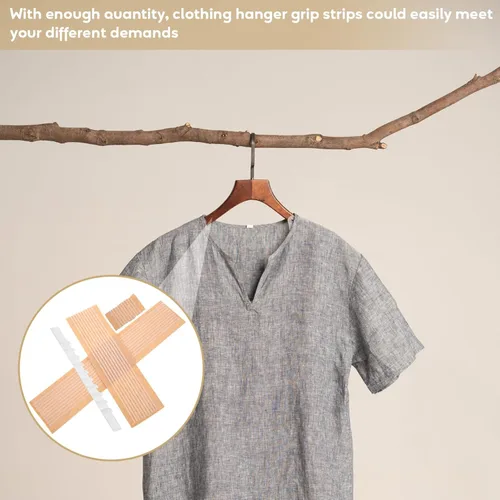 Miniatura 7 de Angoily 100 unidades de agarres transparentes de goma antideslizante para colgar ropa, tiras de hombro para perchas de madera y plástico