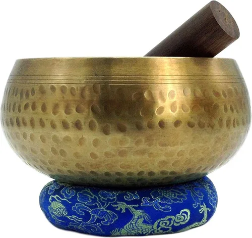 Miniatura 3 de Juego de cuencos tibetanos martillados a mano de grado de meditación de 5.90 pulgadas, de calidad profesional, de 2.2 libras, con sonido tibetano