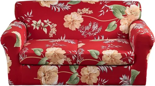 Miniatura 16 de Fundas elásticas para sofá de 1/2/3 cojines, funda estampada con fundas de cojín de asiento separadas, fundas de sofá lavables, protector de muebles