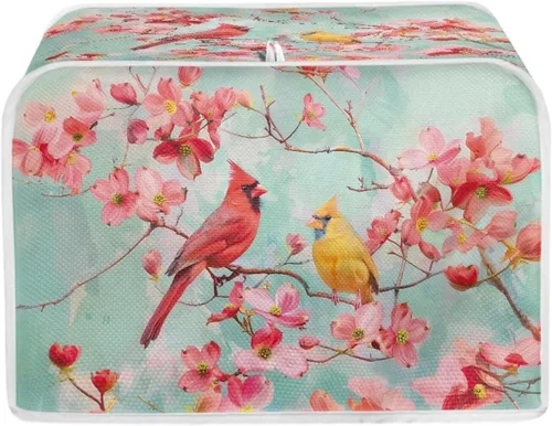 Miniatura 25 de Daisy Print 2 Slice Tostador Cover White Anti-Sputtering Pan Tostador Cover Cover Cover Dust Cover Pequeño Protector Lavable Electrodomésticos