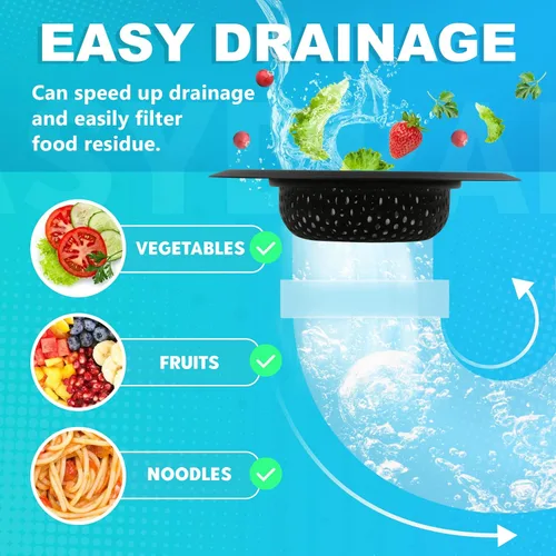 Miniatura 4 de Colador de drenaje de fregadero, 2 coladores de fregadero de cocina, coladores de fregadero de acero inoxidable de 4.5 pulgadas de diámetro