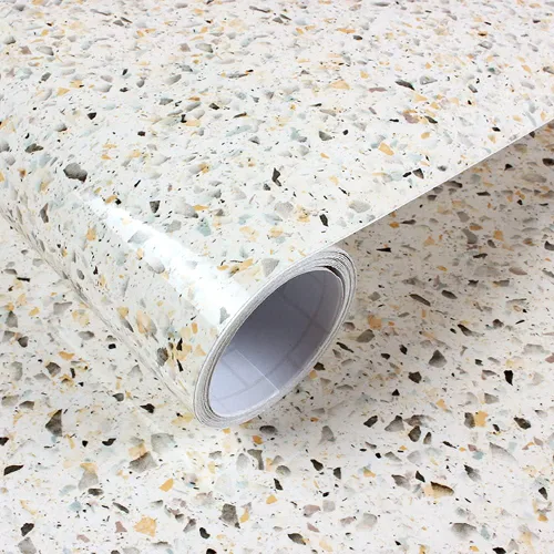 Papel de granito brillante para encimeras, diseño de mármol, papel tapiz para pelar y pegar, de 15.7 × 118 pulgadas, papel adhesivo para la cocina