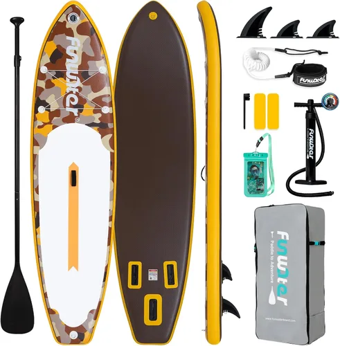 Miniatura 21 de FunWater Inflatable Stand Up Paddle Board with Premium SUP Paddleboard Accessories, Anti-Slip EVA Deck, 11'6''/11'/10'6'' Paddle Boards for Adults &