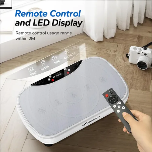 Miniatura 5 de MERACH Vibration Plate Exercise Machine, Vibration Plate for Lymphatic Drainage Weight Loss, Vibrating Plate Exercise Machine with Bluetooth and LED