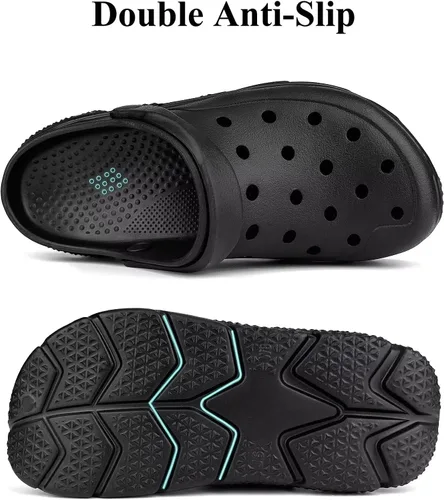 Miniatura 4 de Zuecos de jardín para hombres y mujeres con soporte de arco, sandalias deslizantes clásicas unisex para adultos para exteriores, playa, piscina