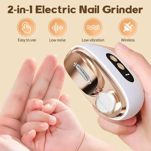 Miniatura 2 de Cortaúñas eléctrico, 3 en 1, cortaúñas eléctrico mejorado para personas mayores con 3 niveles de velocidad, cortaúñas automático de pulido con luz
