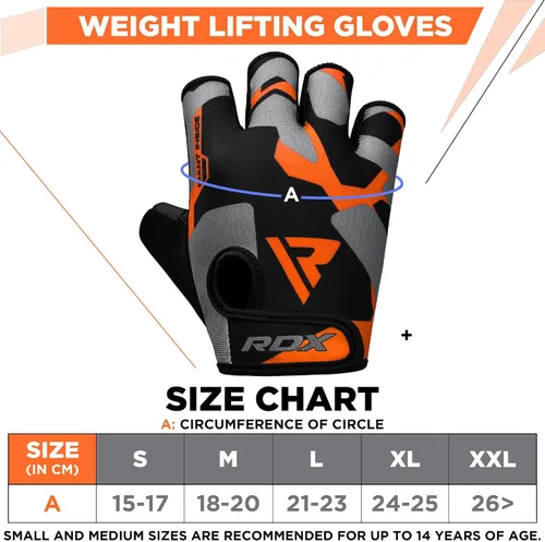 Miniatura 6 de RDX Guantes de levantamiento de pesas para gimnasio, entrenamiento de fitness, palma acolchada antideslizante, equipo de entrenamiento de fuerza