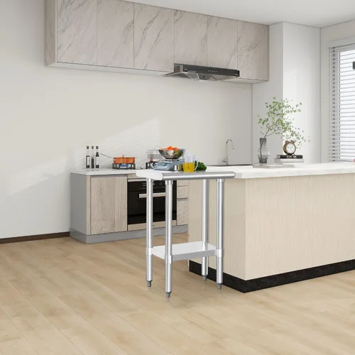 Miniatura 6 de HARDURA Mesa de trabajo de acero inoxidable comercial de 18 x 24 pulgadas, mesa de preparación de cocina y banco de trabajo comercial resistente