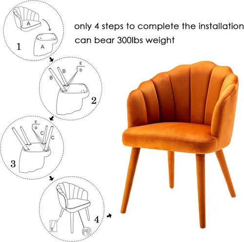 Miniatura 6 de chairus Juego de 2 sillas de comedor de terciopelo, modernas tapizadas de mediados de siglo, cómodos sillones decorativos para dormitorio, cocina