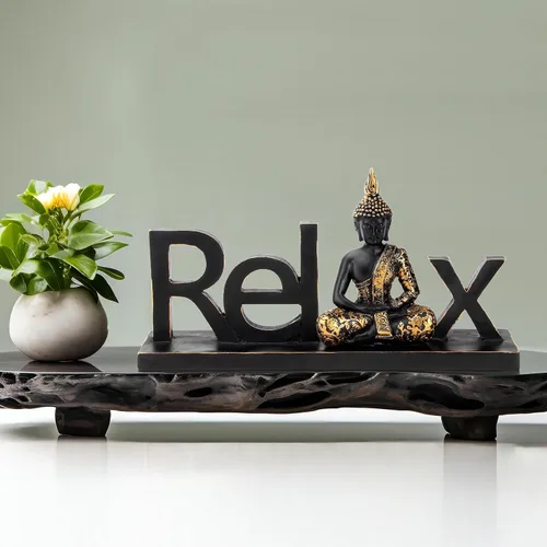 Miniatura 5 de Smadeer Estatua de Buda de Buda - Estatuas de Buda para decoración del hogar, estatua de Buda riendo para yoga, feng shui, meditación, decoración