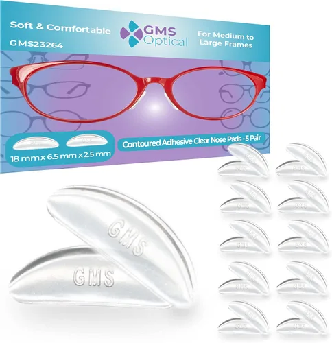 Miniatura 10 de GMS Optical® 0.98 pulgadas Almohadillas de nariz para anteojos antideslizantes de suave silicona moldeada adhesiva con apoyo súper adherente - 5