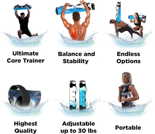 Miniatura 4 de Tidal Tank Tube - La bolsa Aqua Bag original - Bolsa de peso de agua de hasta 49 libras - Bolsas de arena ajustables para entrenamiento alternativo