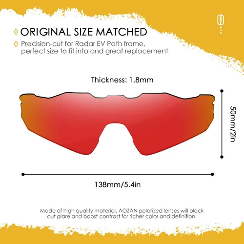 Miniatura 2 de AOZAN ANSI Z871 - Lentes de repuesto compatibles con gafas de sol Oakley Radar EV Path OO9208
