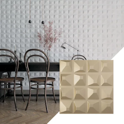 Miniatura 29 de Ekena Millwork 19 5/8 pulgadas de ancho x 19 5/8 pulgadas de alto, Tristan EnduraWall decorativo 3D, laguna satinada (cubre 2.67 pies cuadrados).