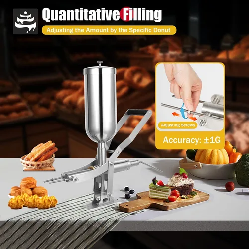 Miniatura 4 de Máquina de llenado manual de churro Máquina de llenado de churro español 5L Máquina de llenado de rosquillas de acero inoxidable para comercial