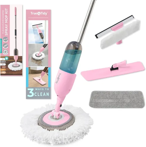 Miniatura 12 de Trapeador de pulverización resistente para limpieza de pisos, botella de agua recargable, utiliza cualquier solución de limpieza, almohadillas