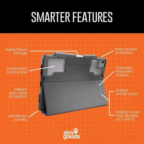 Miniatura 3 de STM Dux Plus para iPad Air de 11 pulgadas (M4/M3/M2/5ª/4ª generación): ultra protector, ligero con parte trasera transparente, soporte para lápiz