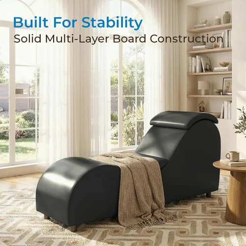 Miniatura 5 de Mjkone Elegante silla de yoga de 61 pulgadas para adultos, estiramiento, ejercicio, relajante, versátil para interiores con cojín de cabeza