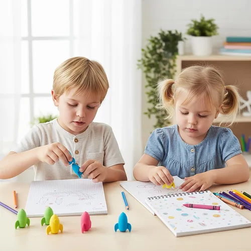 Miniatura 5 de Fun Express Rocket Ship - Gomas de borrar con parte superior de lápiz, papelería, suministros para la escuela bíblica de vacaciones VBS 2026