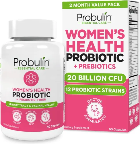 Miniatura 11 de Probulin Suplemento de Salud de Mujeres con Probióticos + Prebióticos para la Salud Vaginal, Intestinal e Inmune - 20 mil millones de UFC - 12 cepas
