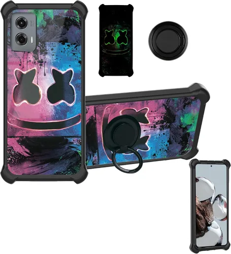 Miniatura 34 de Aroepurt Funda compatible con Nothing Phone 2a Phone Case Cover [PC duro + silicona suave] [soporte de anillo] [efecto luminoso] YGH-BQ