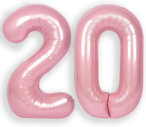 Miniatura 30 de Globo Número 0 de 40 Pulgadas para Niño o Niña Rosa Grande 0-9 Papel de Aluminio Mylar Grande Globo Número 0 Feliz Cumpleaños 0 Fiesta Aniversario
