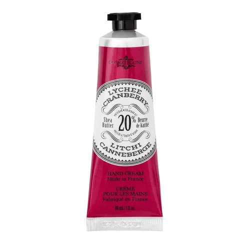 La Chatelaine Crema de manos con manteca de karité al 20% tamaño de viaje, aceite de argán orgánico, hidratante, nutritiva, reparadora, loción de