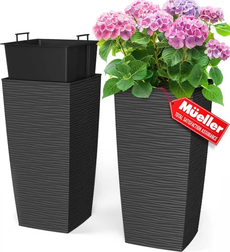 Miniatura 10 de Mueller M-Resin - Maceteros altos de alta resistencia para plantas de exterior, macetas grandes de interior, cajas, árboles, macetas de flores