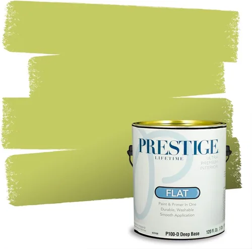 Miniatura 117 de PRESTIGE Pinturas Pintura interior e imprimación en uno, 1 galón, cáscara de huevo, aventura