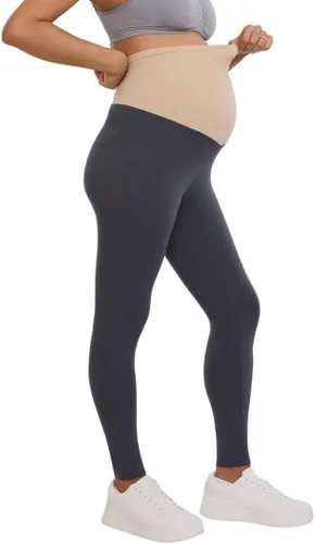Miniatura 17 de Motherhood Maternity Leggings esenciales elásticos de longitud completa para mujer, ajuste secreto sobre el vientre