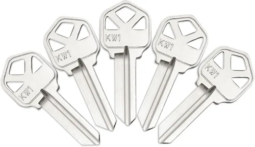 Miniatura 4 de QWORK Llaves en blanco, paquete de 50 estructuras de cobre compatibles con (KW1) Kwikset, nueva llave de metal sin cortar en blanco