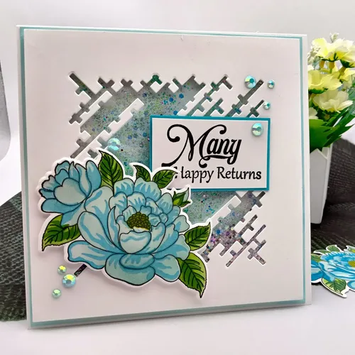 Miniatura 5 de Alinacutle Sellos de flores de peonía, plantillas troqueladas, juego de sellos transparentes, plantillas de capas de corte de metal para hacer