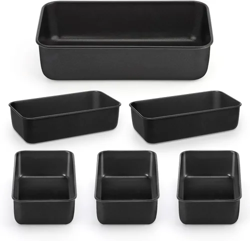 Miniatura 25 de LIANYU Paquete de 4 moldes para pan para hornear pan, molde para pan de 9 x 5 pulgadas, molde para pan de acero inoxidable para pastel de carne