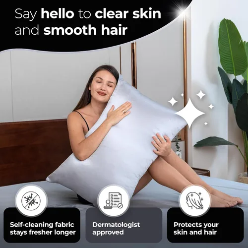 Miniatura 4 de Silvery Juego de sábanas de cama con infusión de plata - Tela de auto-enfriamiento galardonada con tecnología de auto-limpieza Silvery™ que se Gris