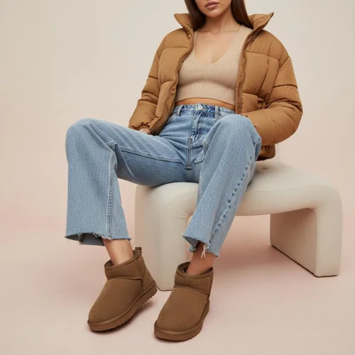 Miniatura 93 de CUSHIONAIRE, Hip 2 - Botas de nieve de gamuza auténtica para mujer, sin cordones, con cómodo forro de piel de oveja sintética + espuma viscoelástica