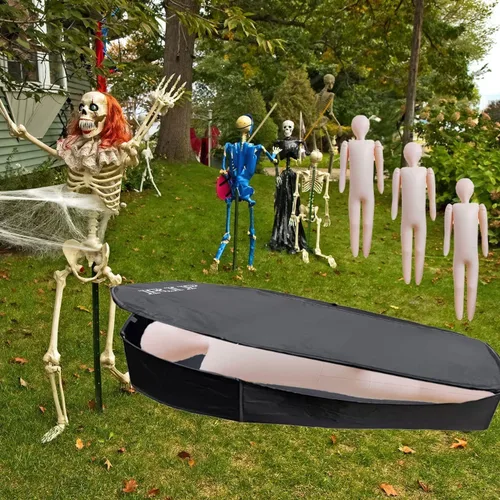 Miniatura 7 de 2 maniquíes inflables de cuerpo de tamaño real de 60 pulgadas, muñecas inflables de cuerpo de tamaño completo, decoraciones DIY de Halloween, 2 pzas