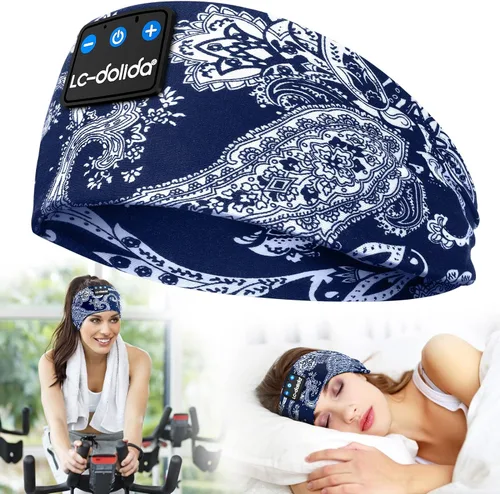 Miniatura 9 de LC-dolida Auriculares para Dormir Bluetooth Diadema Musical Diadema Banda Inalámbrica Diadema Auriculares con Altavoces Estéreo HD Delgados