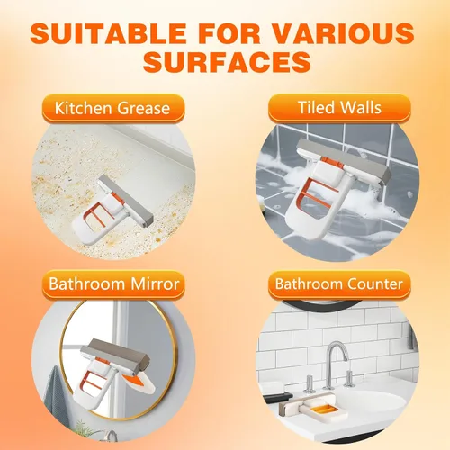 Miniatura 6 de Mini trapeador de escritorio plegable – Mopa de esponja portátil para espacios pequeños, fregona de mano para baño, cocina, encimeras y azulejos
