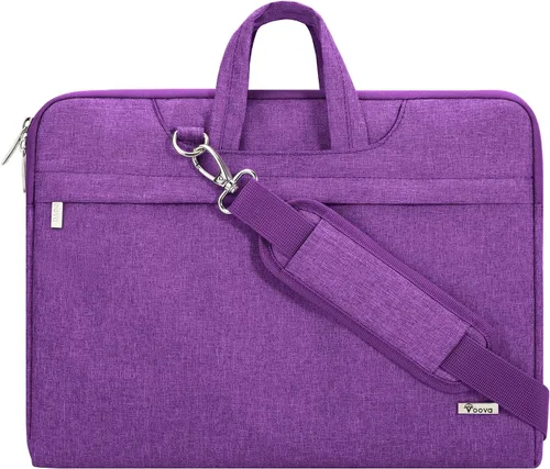 Miniatura 10 de Voova Funda para Portátil de 13, 14, 15, 16, 17 Pulgadas con Correa para el Hombro, Funda Impermeable para Portátil Maletín Delgado