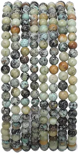 Miniatura 25 de BEADIA Cuentas redondas de piedra natural de jade de amazonita semipreciosas sueltas para hacer joyas 6MM 61PCS Amazonita Jade