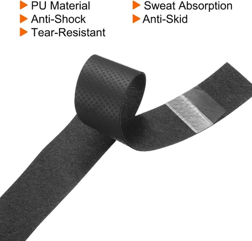 Miniatura 4 de PATIKIL Cinta de agarre de raqueta de tenis, PU Overgrip Ronda Surco Antideslizante Absorbe el sudor para caña de pescar de bádminton