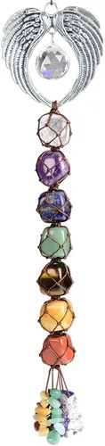 Anjiucc Adornos colgantes de cristal hechos a mano para ventana de coche, 7 chakras, decoración del hogar, Feng Shui, adorno de yoga, meditación,